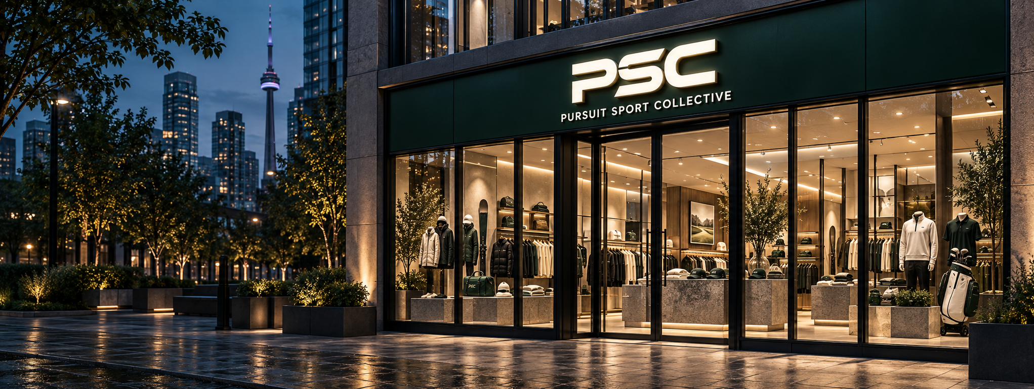 Pursuit Sport Collective flagship storefront concept in Toronto